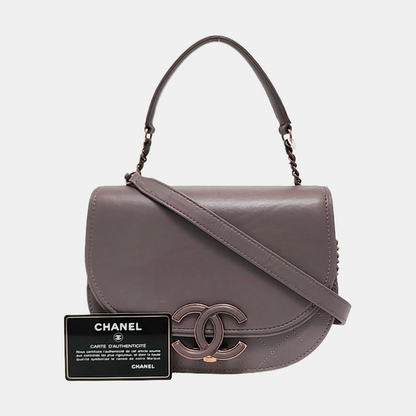 CHANEL COCO CURVE Light Purple Calfskin Quilted Shoulder Bag Tote Crossbody Bag Gold Hardware 24K Clasp-(SKU)-952954213