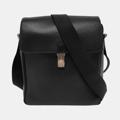 LOUIS VUITTON YARANGA Black Leather Embossed Single Shoulder Bag Tote Silver Hardware-(SKU)-942031838