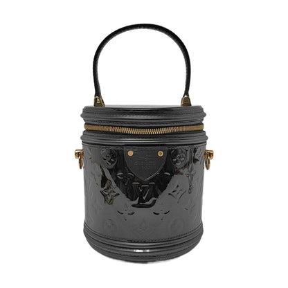 LOUIS VUITTON CANNES Black Patent Leather Embossed Money Bucket Crossbody Shoulder Bag Tote Bag Gold Hardware Removable Strap-(SKU)-952976210