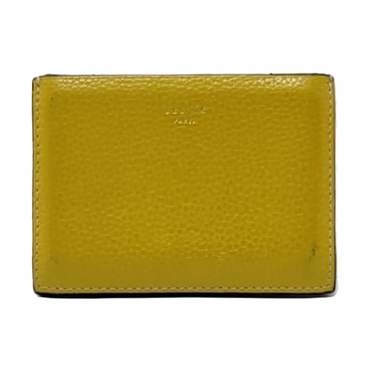 CELINE Yellow Cowhide Card Case-(SKU)-952996653
