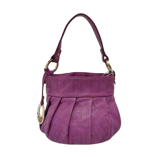 FENDI 紫色牛皮双FHandheld包Shoulder Bag Golden hardware-(SKU)-952659063