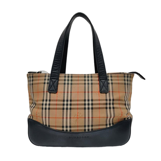 BURBERRY HaymarketBrown Canvas Warhorse Plaid Tote Bag-(SKU)-952477003