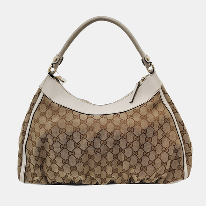 GUCCI D-Ring Large size Brown Canvas Monogram Handbag Single Shoulder Bag Golden hardware-(SKU)-953121476