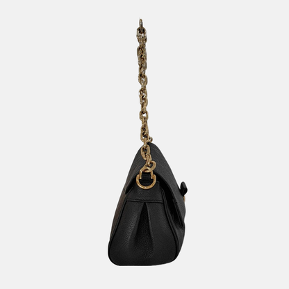 LOUIS VUITTON FAVORITE Black Leather Embossed Shoulder Bag Crossbody Bag 2 Detachable Straps Gold Hardware-(SKU)-953032039