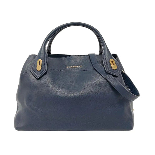 BURBERRY Barnsbury Blue cowhide single shoulder bag Golden hardware Removable shoulder strap-(SKU)-953060003