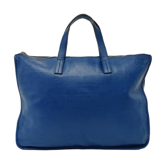 LOEWE Toledo Dark Blue Leather Handbag Silver Hardware-(SKU)-953096899