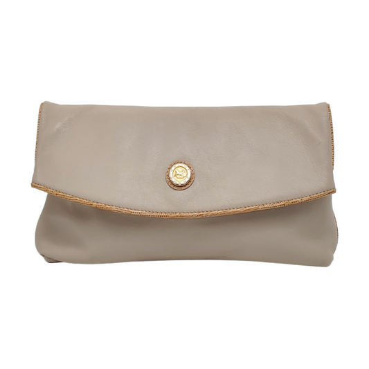 CELINE MACADAM CLUTCHES Khaki Cowhide Handbag Golden hardware-(SKU)-953216913