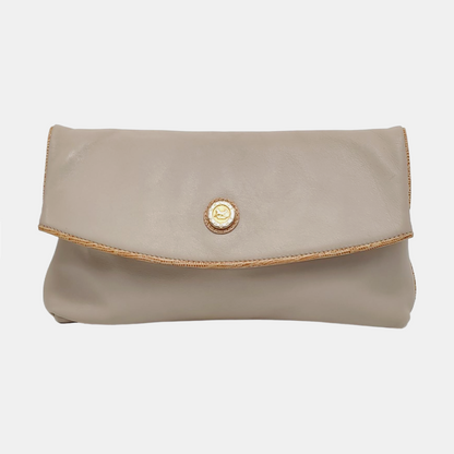 CELINE MACADAM CLUTCHES Khaki Cowhide Handbag Golden hardware-(SKU)-953216913