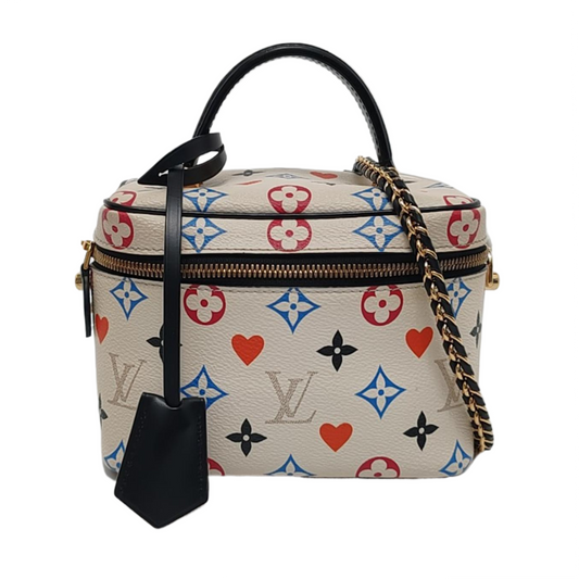 LOUIS VUITTON NICE Small White Coated Canvas Print Crossbody Bag Shoulder Bag Handbag Removable Strap Golden Hardware-(SKU)-953026193