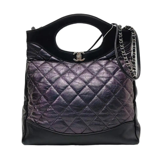 CHANEL CHANEL 31 Small Size Laser Cut Calfskin Quilted Crossbody Shoulder Bag with Silver and Palladium Hardware, 28 openings-(SKU)-953385653