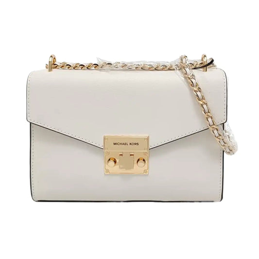 MICHAEL KORS Whitney Large size White Cowhide Single Shoulder Bag Crossbody Handbag Golden hardware-(SKU)-936827324