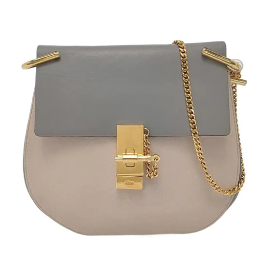 Chloé Drew Medium size Color block cowhide shoulder bag crossbody bag Golden hardware-(SKU)-953363295