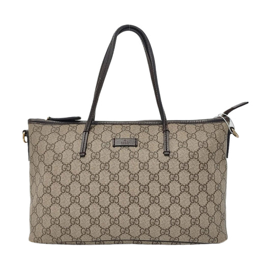GUCCI Tote bag Ebony Coated Canvas Monogrammed Handbag Silver Hardware-(SKU)-953201451