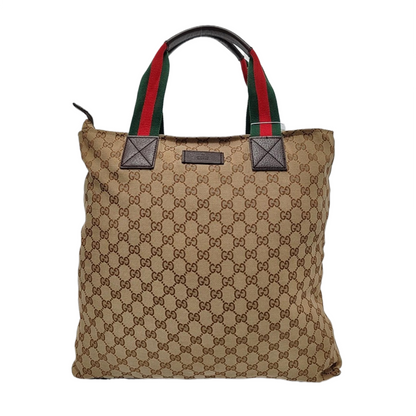 GUCCI Diaper  Brown Canvas Monogram Handbag Single Shoulder Bag Silver Hardware-(SKU)-953375833