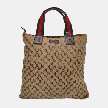 GUCCI Diaper  Brown Canvas Monogram Handbag Single Shoulder Bag Silver Hardware-(SKU)-953375833