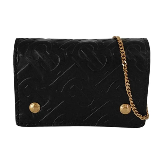 BURBERRY Black牛皮浮雕TBShoulder Bag Golden hardware Removable shoulder strap-(SKU)-953270143