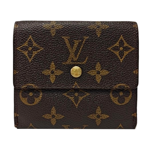 LOUIS VUITTON ELISE Brown coated canvas vintage wallet Golden hardware Vintage model-(SKU)-953704292