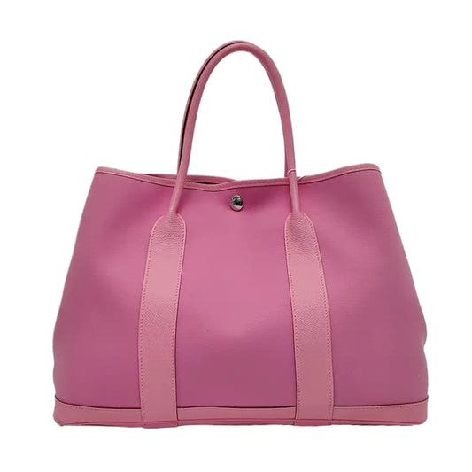 HERMÈS Garden Party 36 Mallow Purple Canvas Garden Bag with Silver Hardware-(SKU)-953624546
