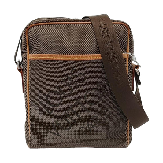 LOUIS VUITTON CITADIN Elephant Grey Fabric Crossbody Bag, Shoulder Bag Silver Hardware-(SKU)-953464074