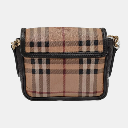 BURBERRY Brown Coated Canvas Warhorse Grain Single Shoulder Bag Crossbody Bag Golden hardware-(SKU)-953635719