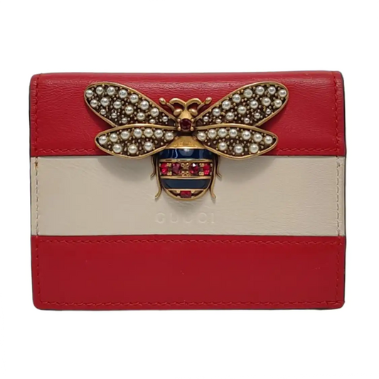 GUCCI Queen Margaret Red Cowhide Bee Wallet Golden hardware-(SKU)-953738201