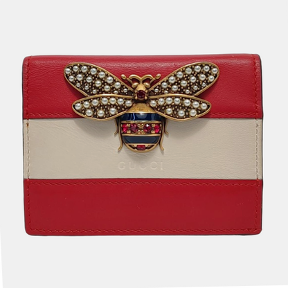 GUCCI Queen Margaret Red Cowhide Bee Wallet Golden hardware-(SKU)-953738201