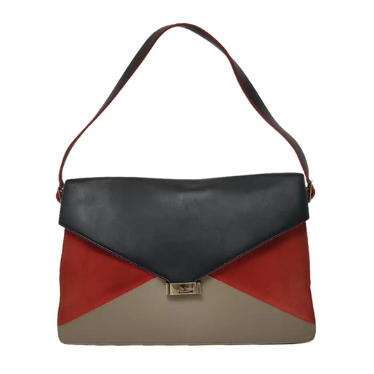 CELINE DIAMOND Multicolor Cowhide Leather Shoulder Bag Silver Hardware Removable shoulder strap-(SKU)-945892879
