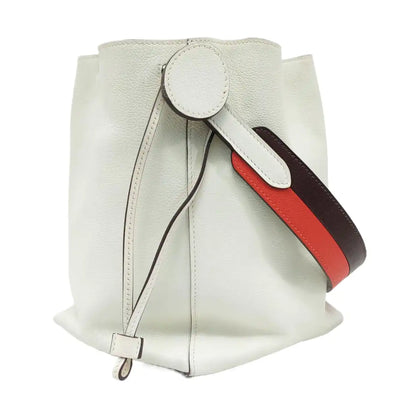 HERMÈS Licol 17 Glacier White Evercolor Leather Shoulder Bag with Silver Hardware, C-(SKU)-945823403