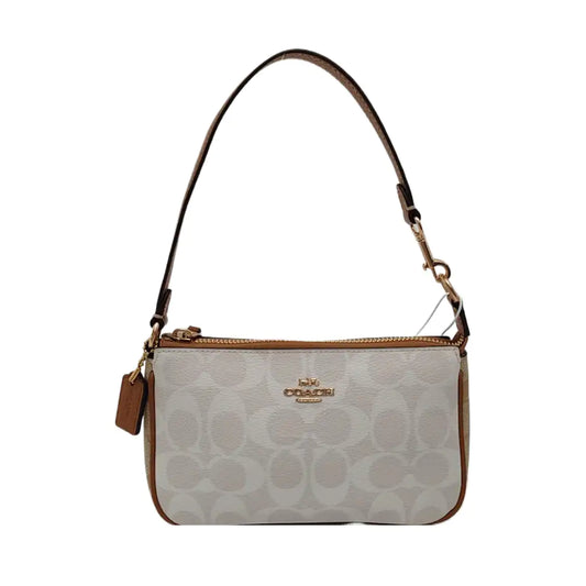 COACH NOLITA Beige Coated Canvas Monogrammed Tote Bag Golden hardware-(SKU)-937779103
