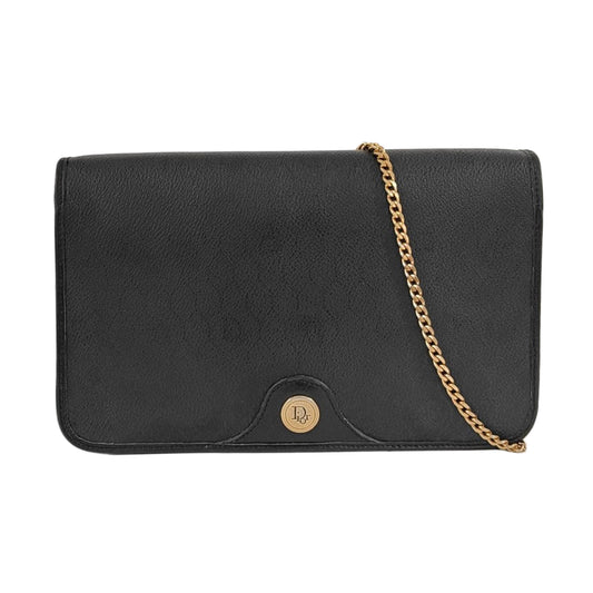DIOR Black Coated Canvas Single Shoulder Bag-(SKU)-954098383