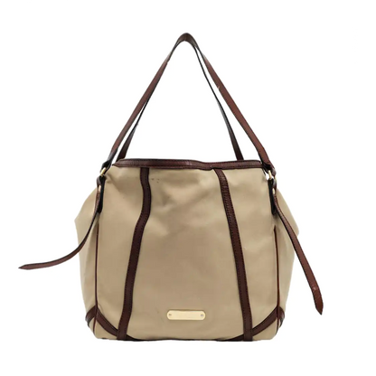 BURBERRY CanterburyMedium Khaki Canvas No Shoulder Bag-(SKU)-936730743