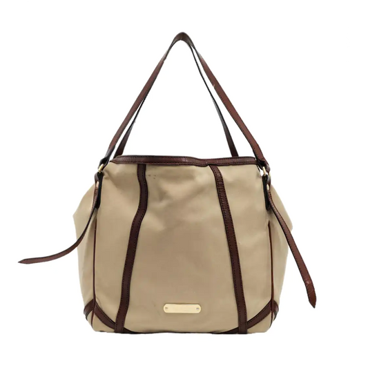 BURBERRY CanterburyMedium Khaki Canvas No Shoulder Bag-(SKU)-936730743