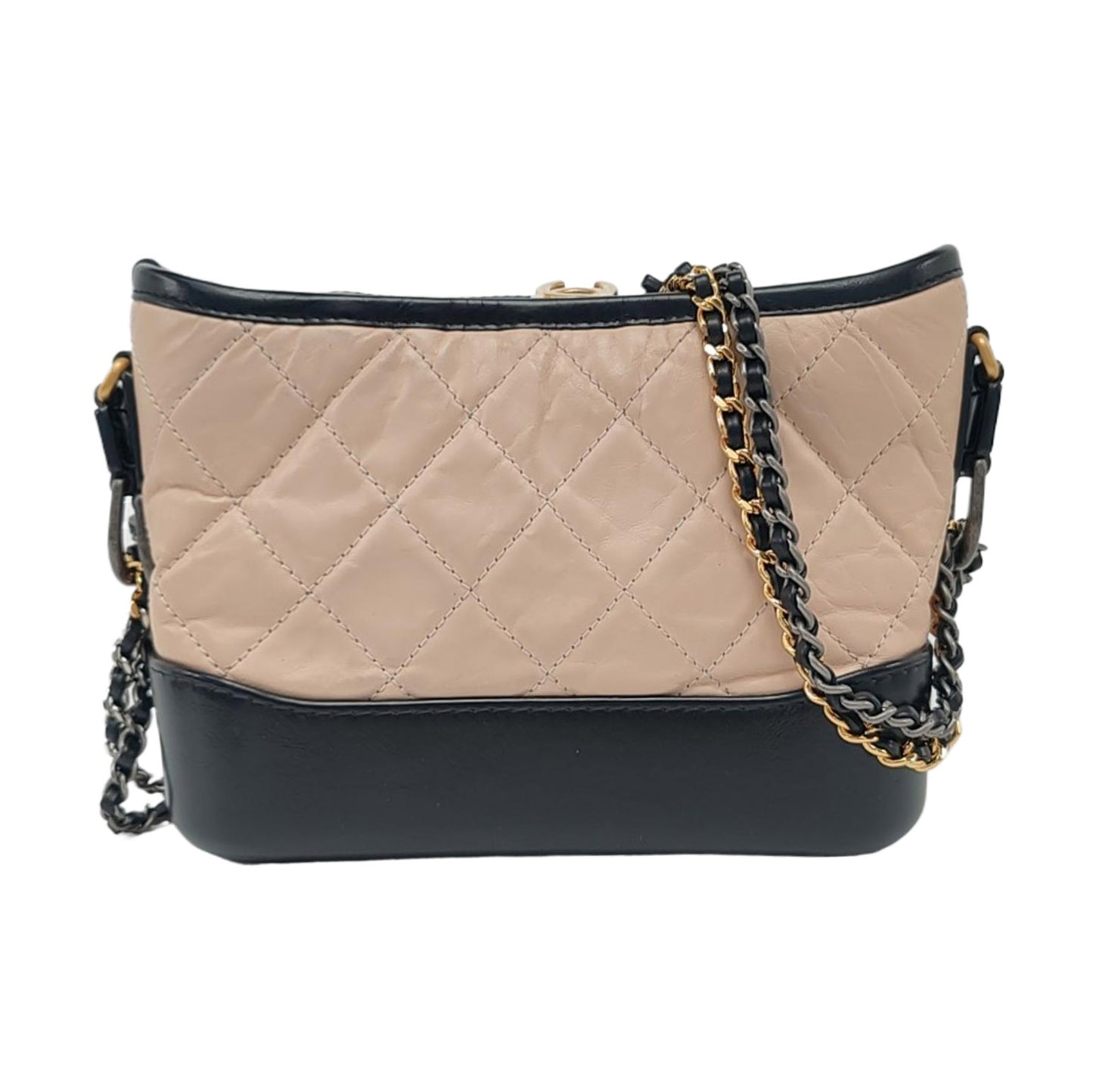 CHANEL GABRIELLE Small Beige Calfskin Quilted Crossbody Shoulder Bag Detachable Strap-(SKU)-954425673