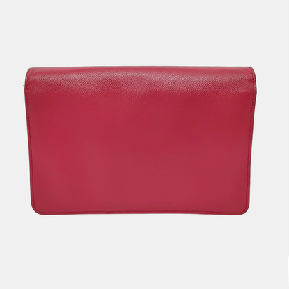 PRADA Red Cowhide Crosshatch Crossbody Bag Golden hardware Removable shoulder strap-(SKU)-953953662