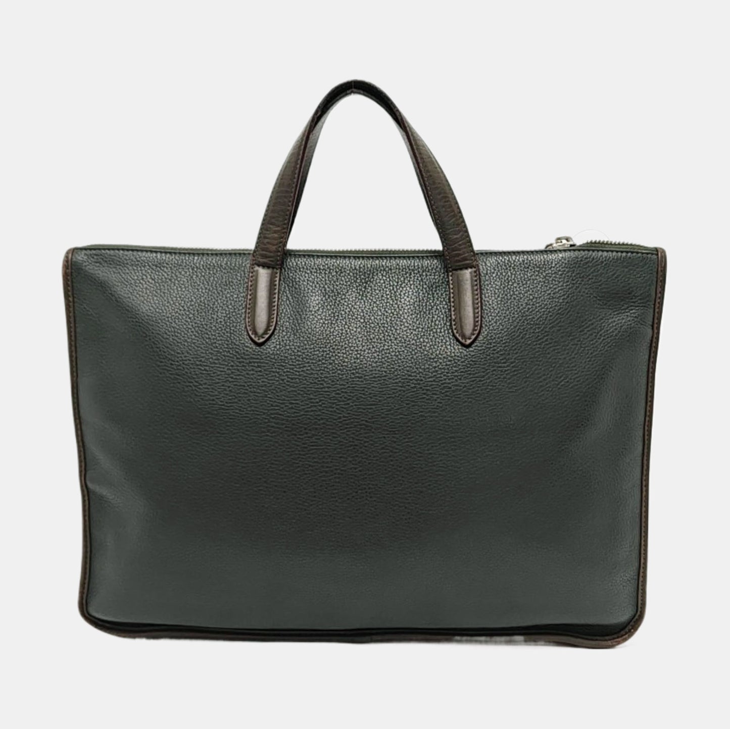 LOEWE Toledo Dark Green Leather Handbag Silver Hardware-(SKU)-954572249