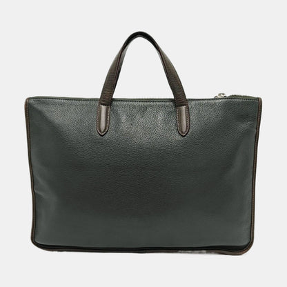 LOEWE Toledo Dark Green Leather Handbag Silver Hardware-(SKU)-954572249