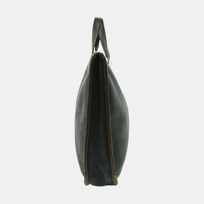 LOEWE Toledo Dark Green Leather Handbag Silver Hardware-(SKU)-954572249