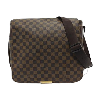 LOUIS VUITTON BASTILLE Brown Coated Canvas Checkered Single Shoulder Bag Crossbody Golden hardware-(SKU)-954553380