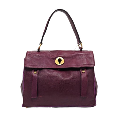YSL MUSE TWO Purple Leather Tote Golden hardware-(SKU)-954560346