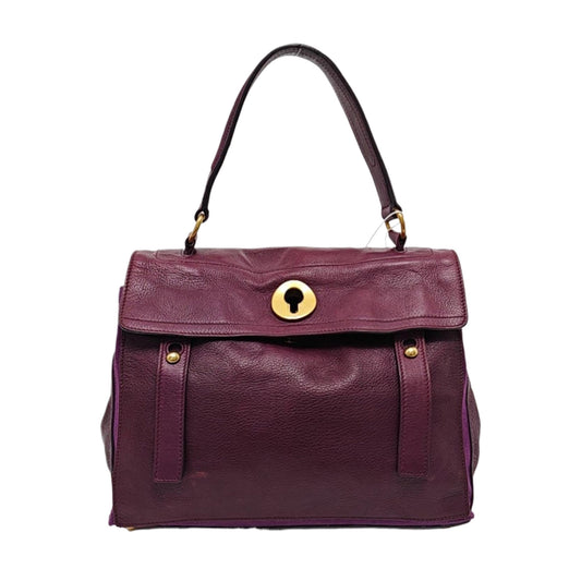 YSL MUSE TWO Purple Leather Tote Golden hardware-(SKU)-954560346