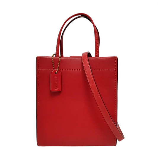 COACH CASHIN mini Red Leather Single Shoulder Bag Crossbody Bag Handbag Golden hardware Removable shoulder strap-(SKU)-950892383