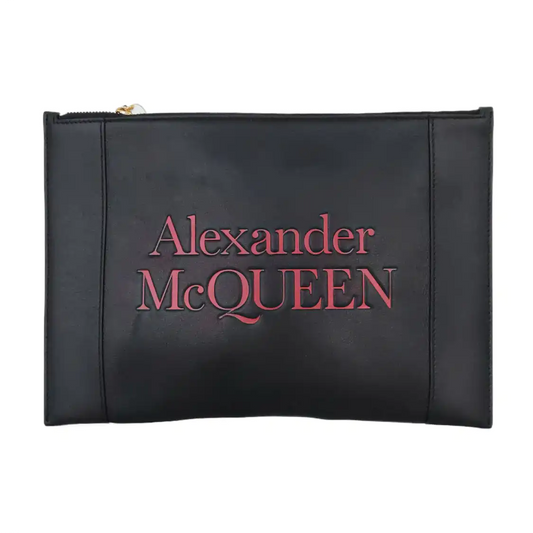 Alexander McQUEEN mini Black cowhide embossed clutch bag Golden hardware-(SKU)-954708268