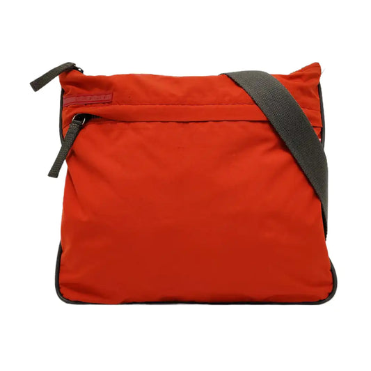PRADA Orange Nylon Shoulder Bag Silver Hardware-(SKU)-954860034