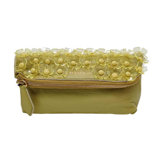 BURBERRY Yellow Green Leather Studs Embellished Shoulder Bag Crossbody Golden hardware Removable shoulder strap-(SKU)-954809975