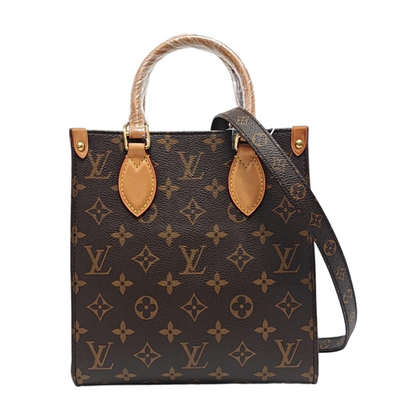 LOUIS VUITTON SAC PLAT BB Brown Coated Canvas Monogram Notepad Bag Crossbody Shoulder Bag Sling Bag Golden Hardware Removable Strap-(SKU)-954740431