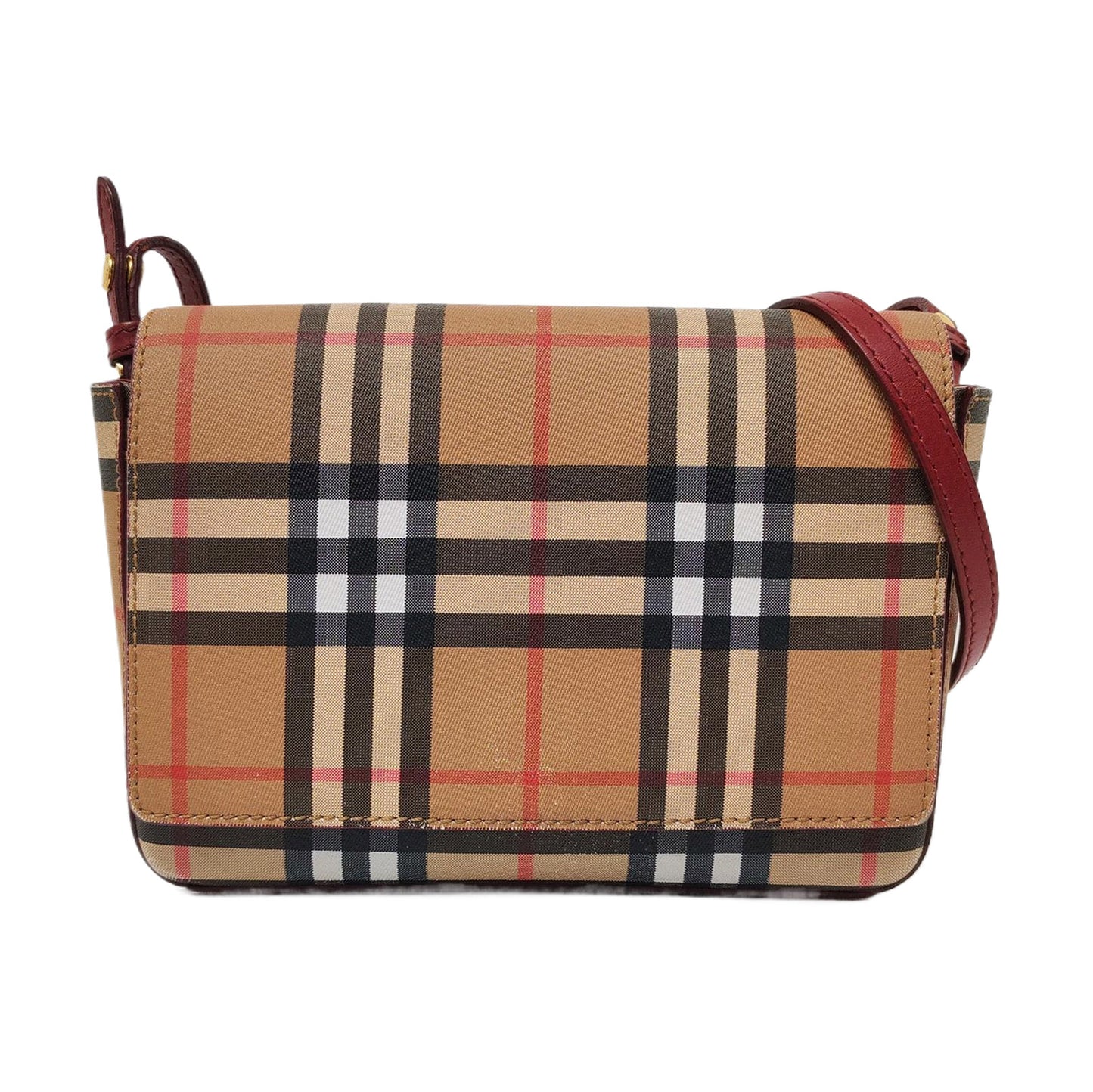BURBERRY Small size Red Cowhide Single Shoulder Bag Golden hardware Removable shoulder strap-(SKU)-954789335