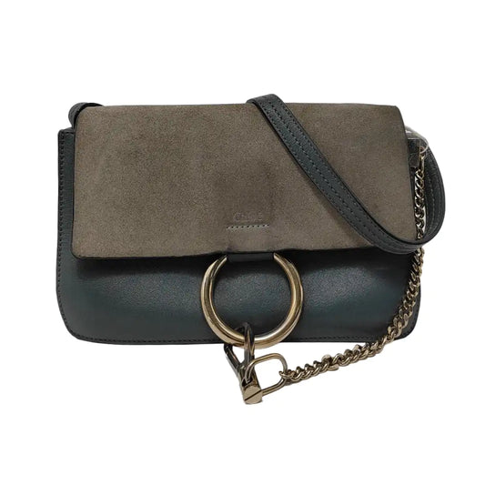 Chloé Faye Small size Haze Blue Calfskin Single Shoulder Bag Crossbody Bag Golden hardware-(SKU)-949108541