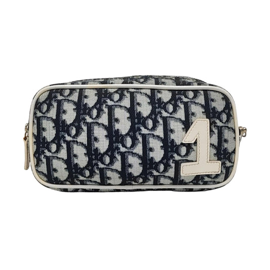DIOR Rasta Dark Blue Coated Canvas Old Flower Patchwork Handbag Handbag Golden Silver Hardware-(SKU)-954845460