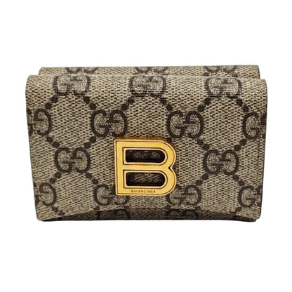 GUCCI The Hacker Project Beige Canvas Monogram Money Wallet Golden hardware-(SKU)-955112285