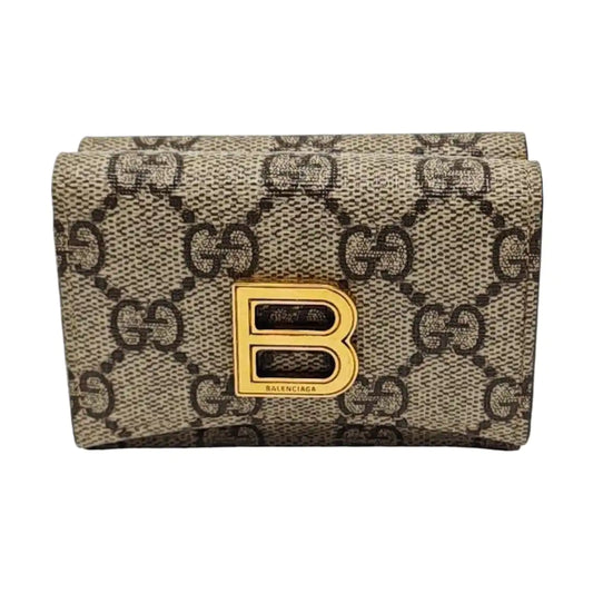 GUCCI The Hacker Project Beige Canvas Monogram Money Wallet Golden hardware-(SKU)-955112285